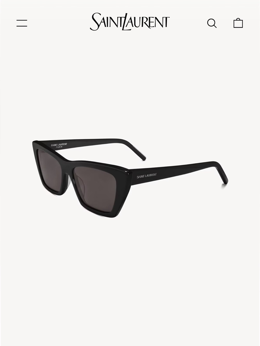 Saint Laurent Black Cat-Eye Sunglasses - NEW